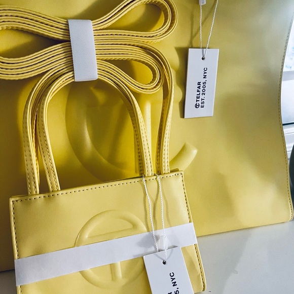 🌈NWT TELFAR margarine yellow small shopping bag tote